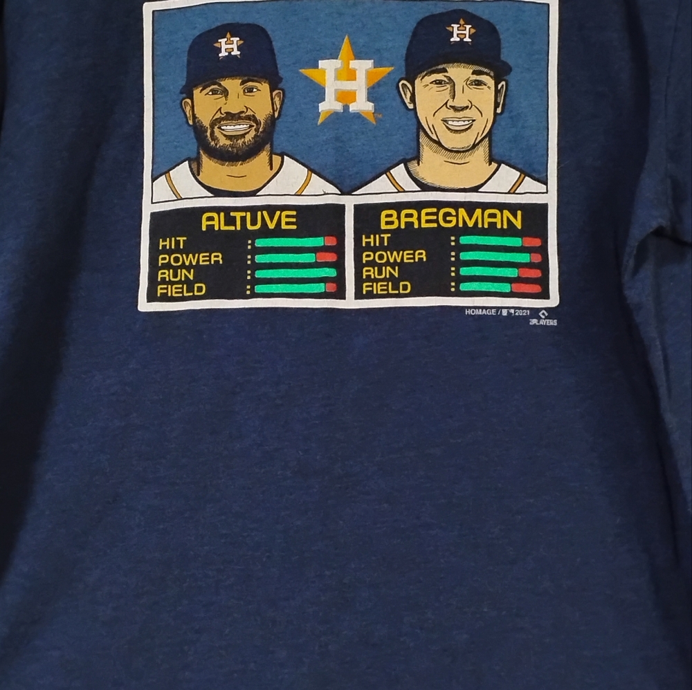 Men's Homage Altuve Bregman Houston Astros MLB Jam T-shirt Size Xl Blue - Picture 3 of 13
